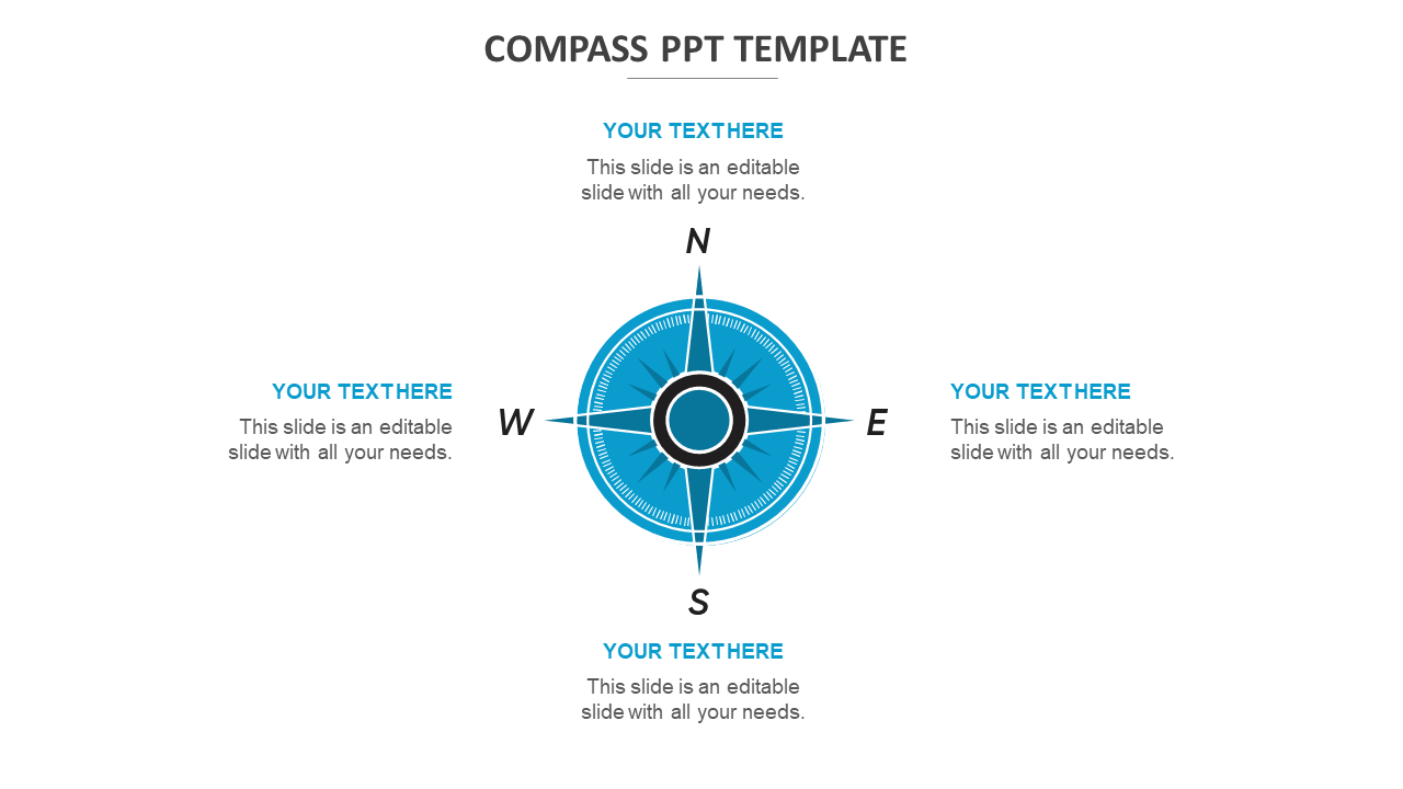 Simple Compass PPT Template Slides